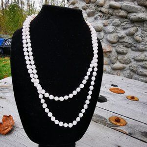 Vintage W. Germany Pale Pink Stone Beaded Necklace